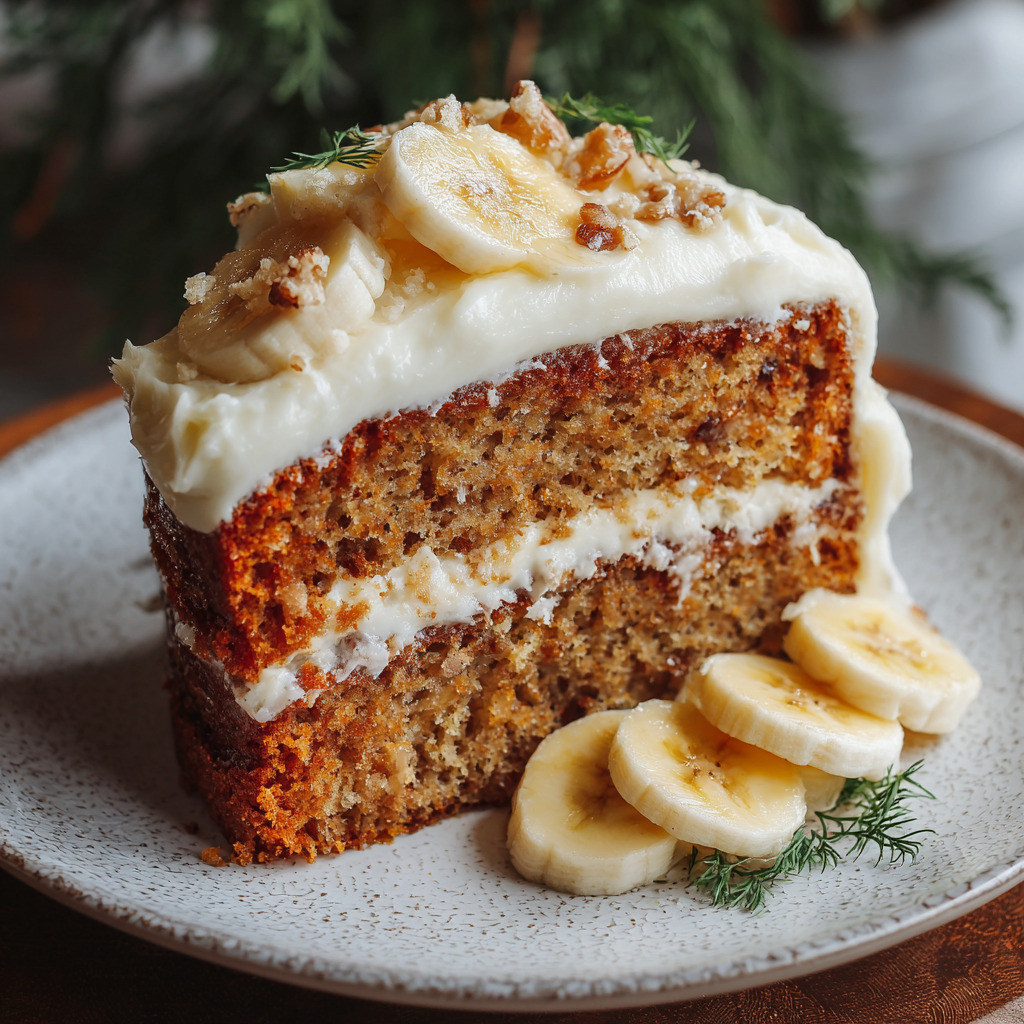 Moist Banana Cake with Cream Cheese Frosting