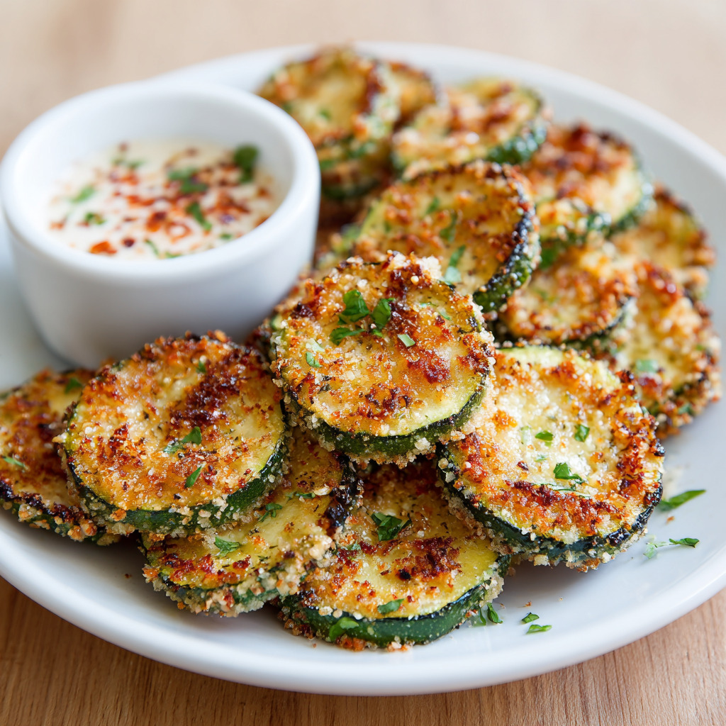 Parmesan Baked Zucchini Chips - Parmesan Baked Zucchini Chips
