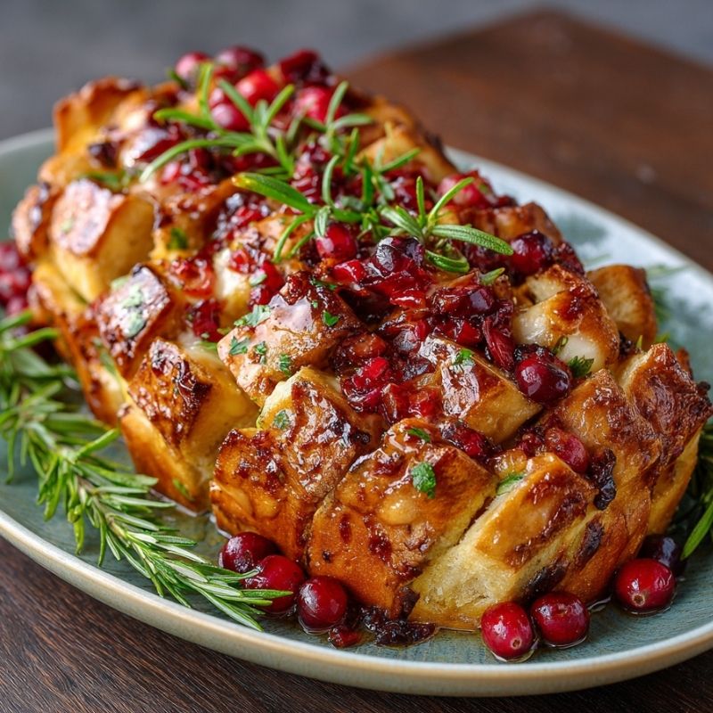 Gourmet Cranberry Brie Sourdough Pull Apart Bread