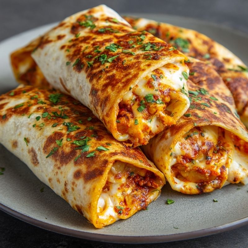 Crunchy Baked Pizza Wraps