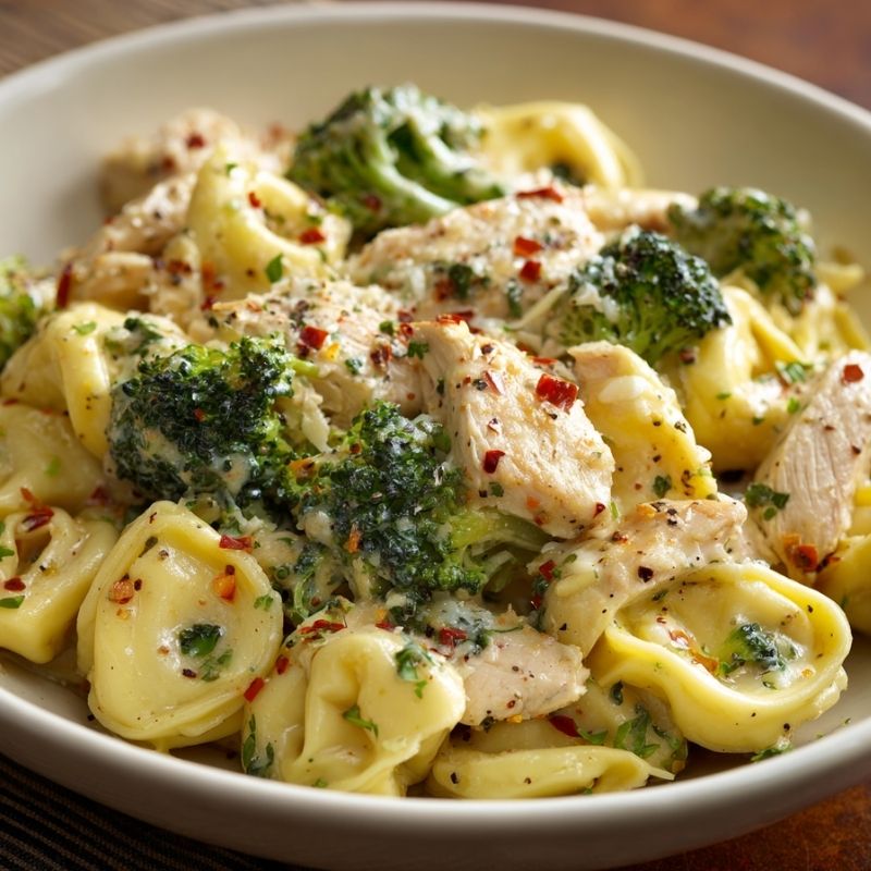 Wholesome Garlic Parmesan Tortellini With Chicken And Broccoli