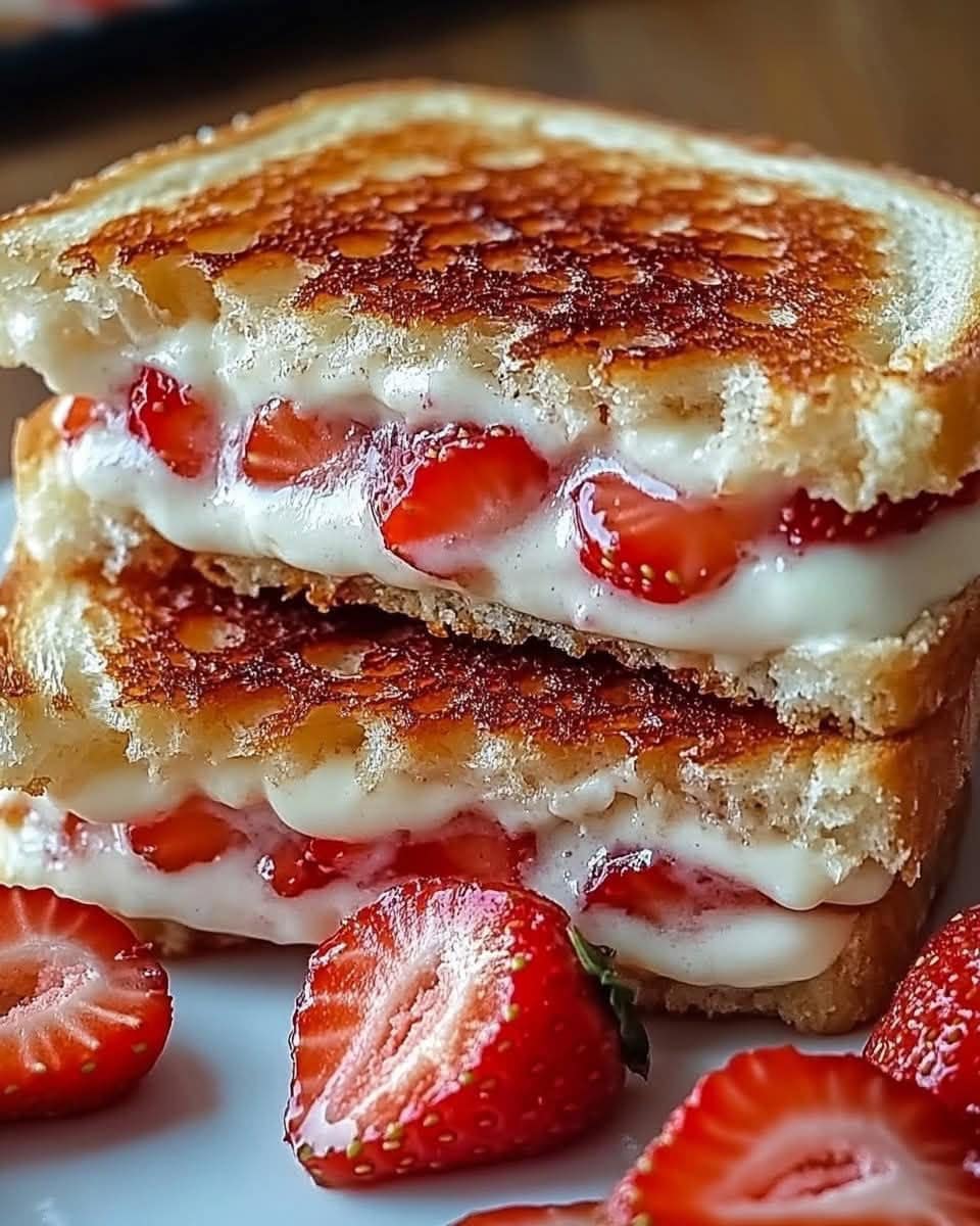 Indulgent Fried Strawberry Cheesecake Sandwiches