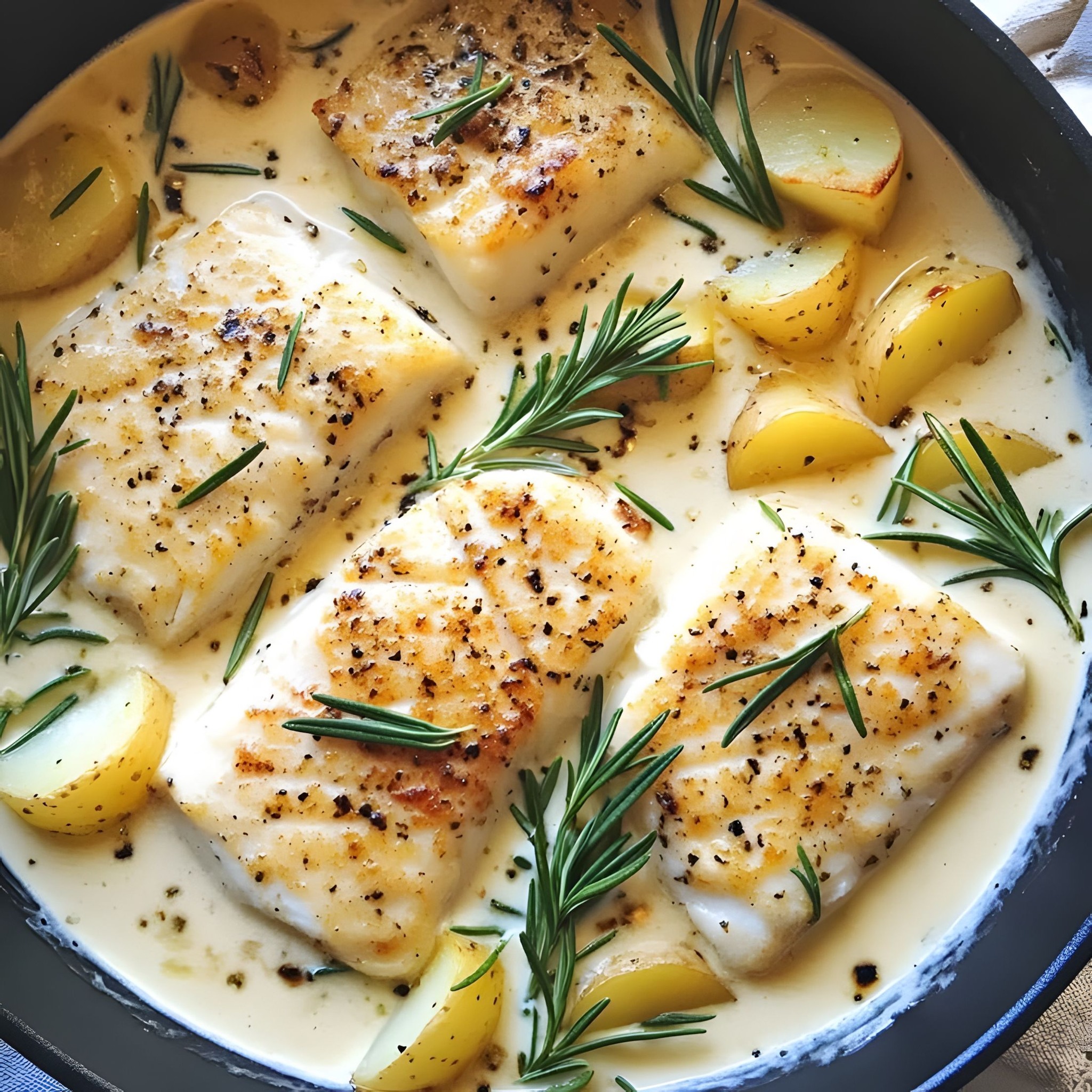 Velvety Cod Potatoes In Rosemary Cream Sauce - PP55 Thumb Velvety Cod Potatoes In Rosemary Cream Sauce