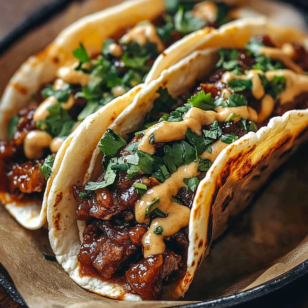 Succulent Garlic Butter Honey BBQ Beef Tacos