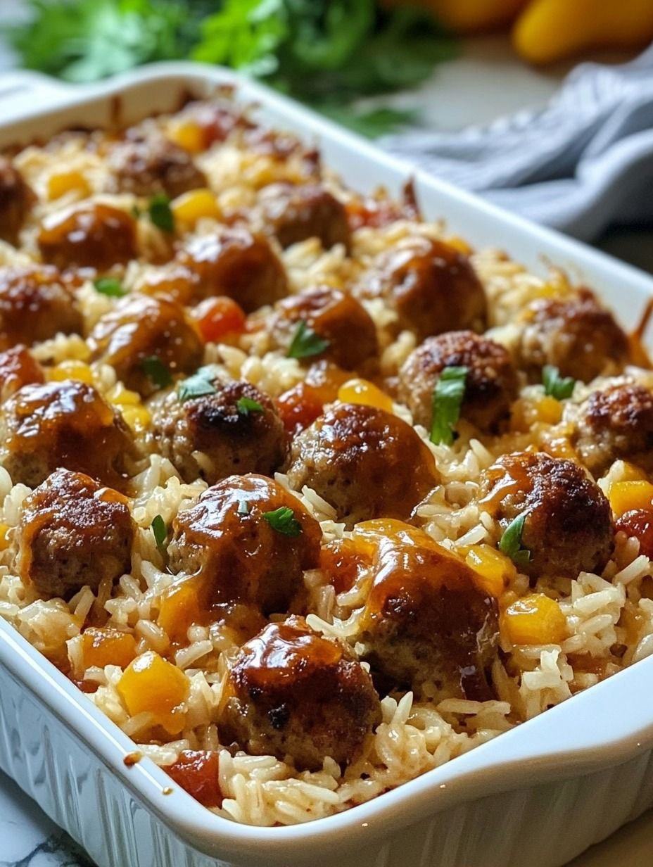 Tender Honey Garlic Meatball Rice Bake - PP102 Thumb Tender Honey Garlic Meatball Rice Bake