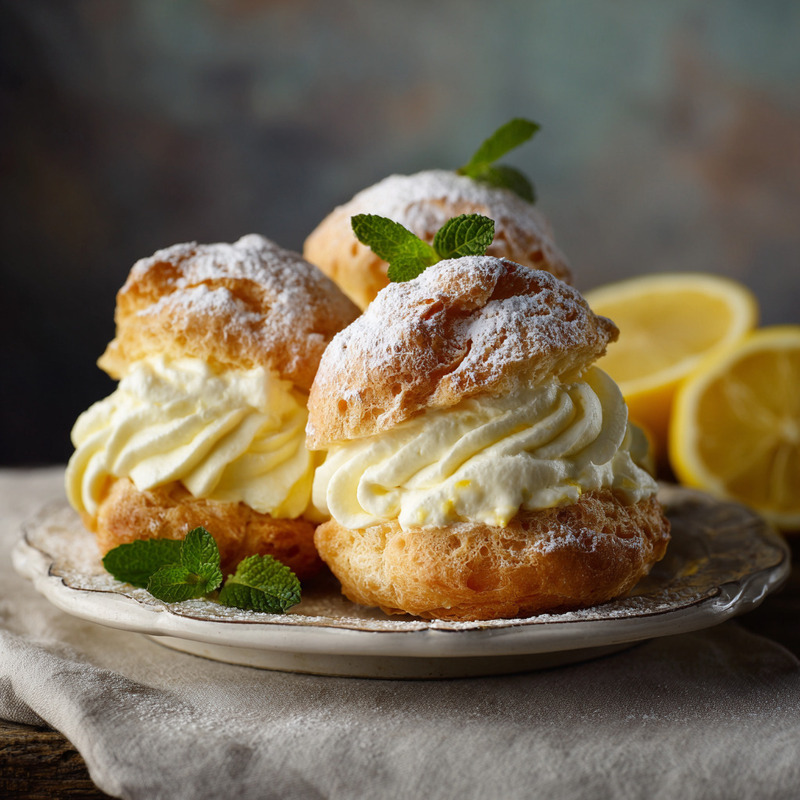 Fluffy Lemon Cream Puffs