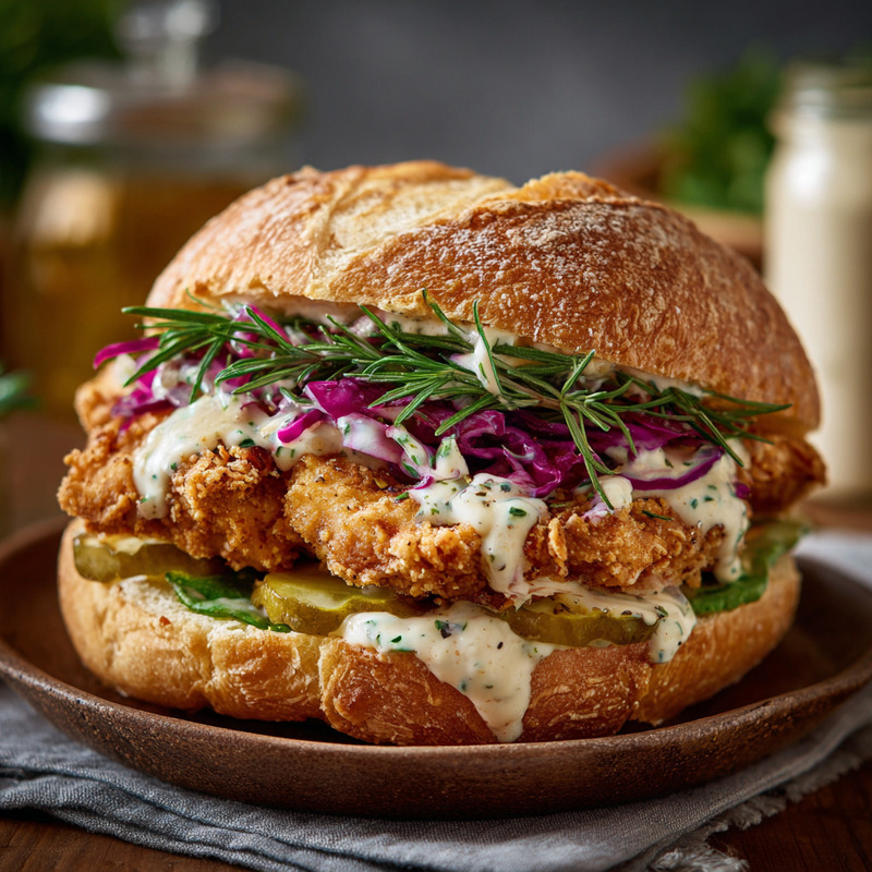 Gourmet Chicken Sandwich With Garlic Mayo