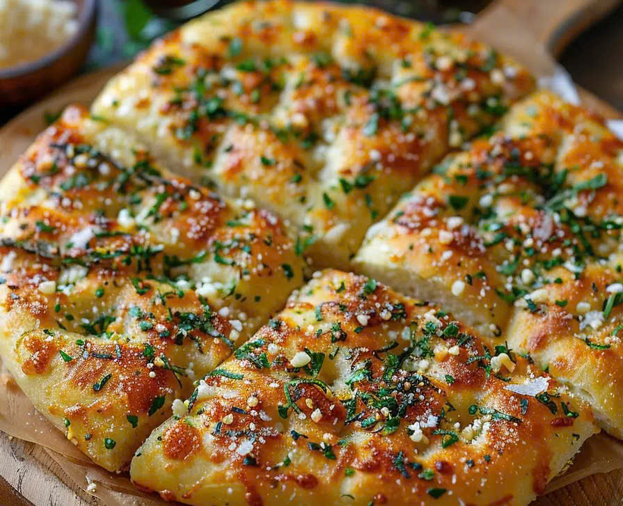 Aromatic Garlic Parmesan Focaccia Bread