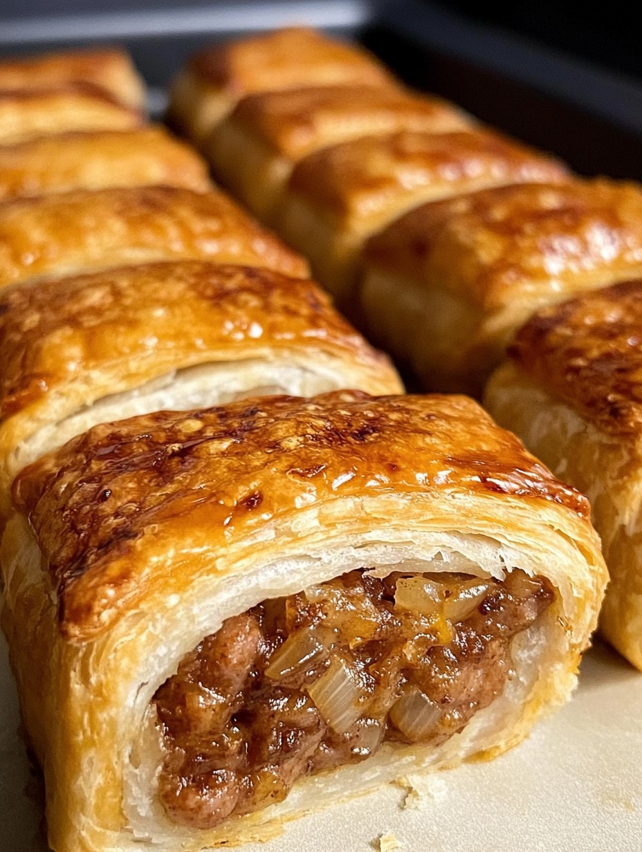 Irresistible French Onion Sausage Rolls