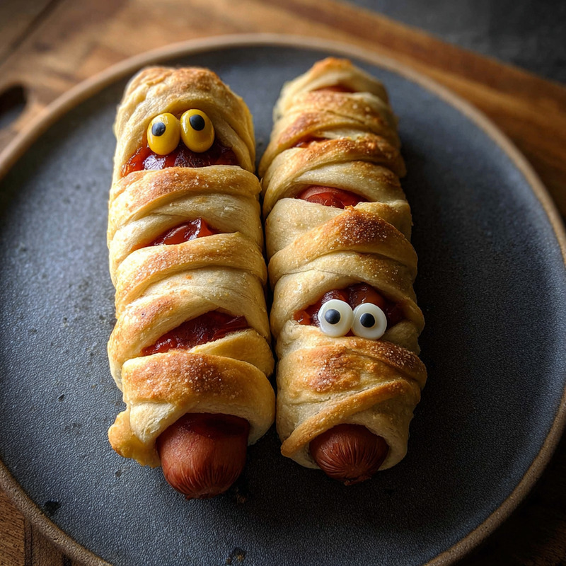 Playful 2-Ingredient Mummy Hot Dogs