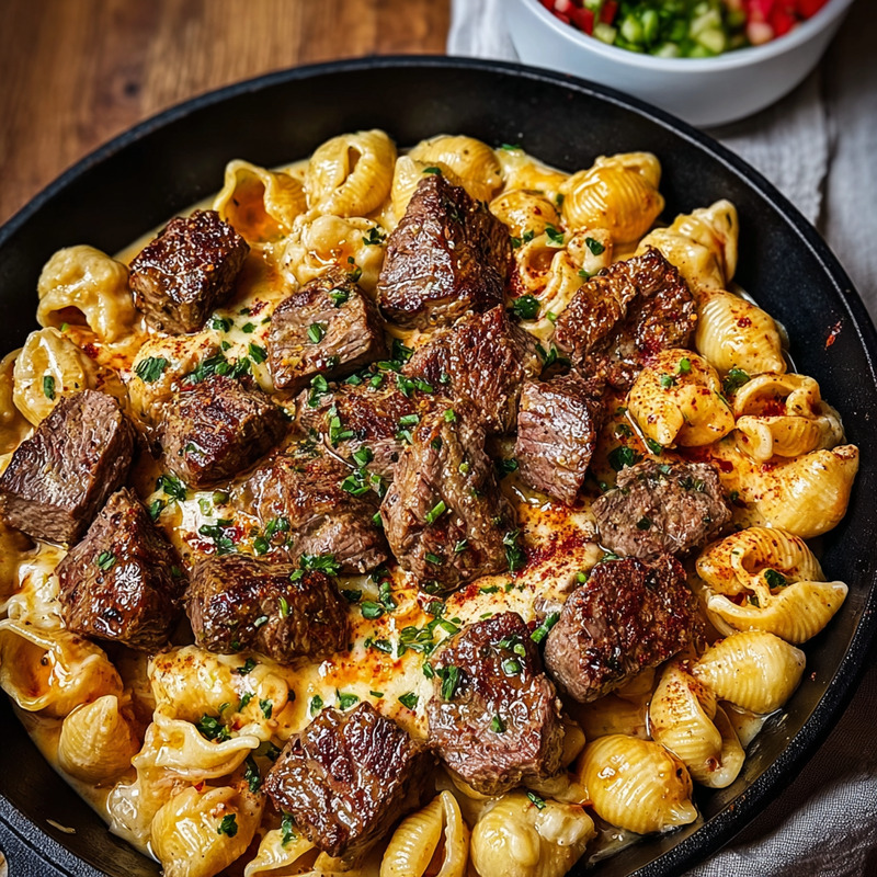 Bold Cajun Steak Bites And Cheesy Garlic Shells Skillet - PP141 Thumb Bold Cajun Steak Bites And Cheesy Garlic Shells Skillet