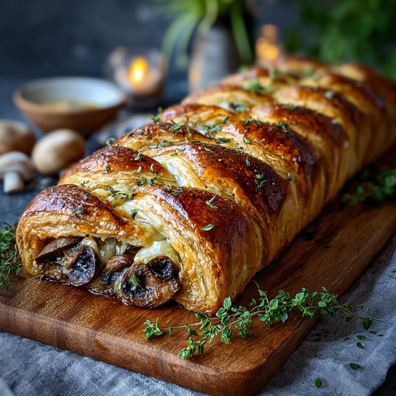 Gourmet Mushroom And Gruyère Puff Pastry Braid - PP146 Thumb Gourmet Mushroom And Gruyere Puff Pastry Braid 1