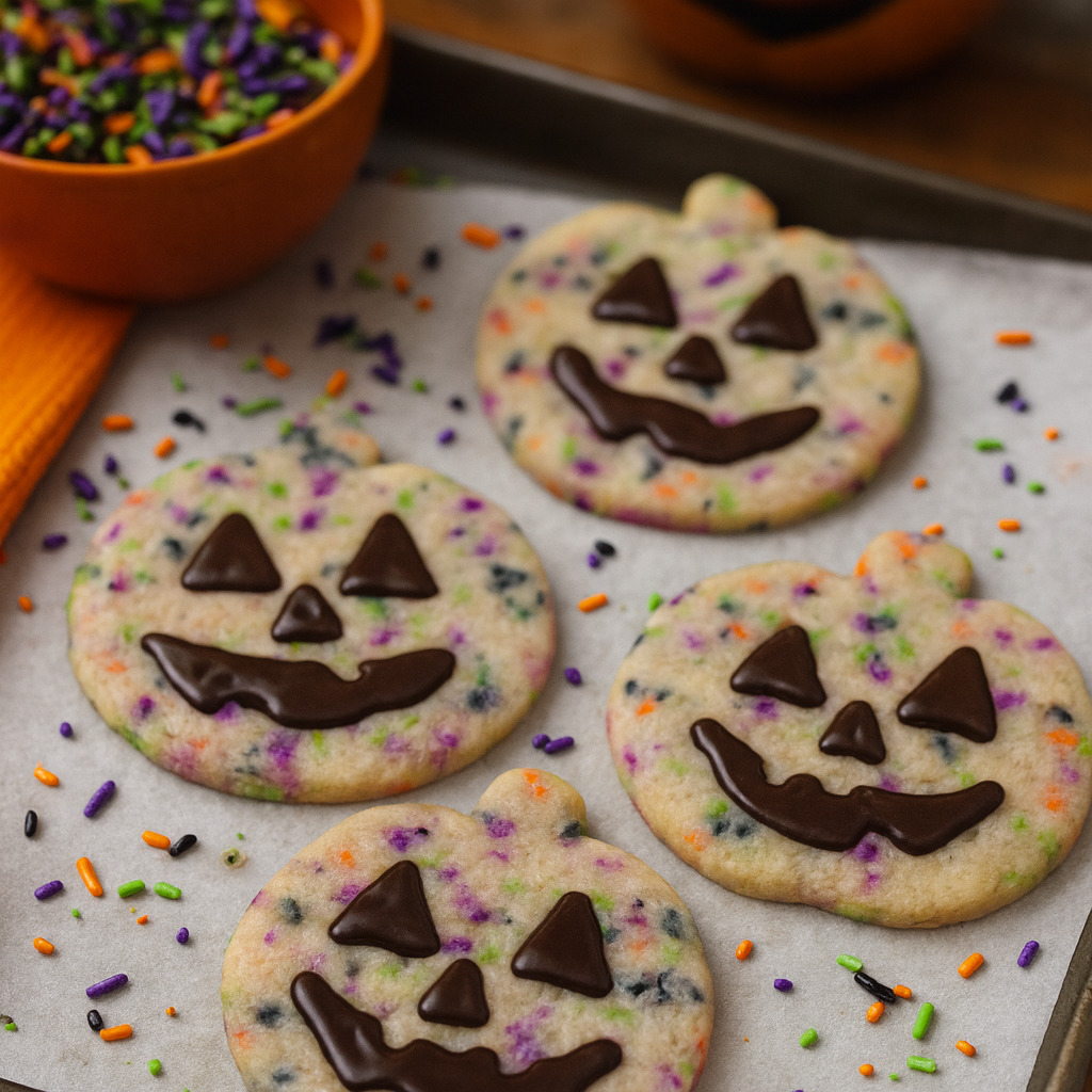 Whimsical Halloween Shortbread Cookies