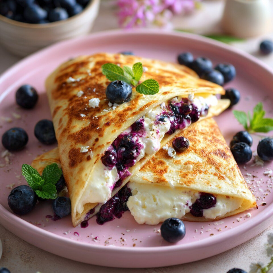 Creamy Blueberry Breakfast Quesadillas Recipe