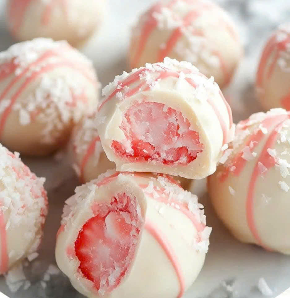 Dreamy Chocolate Strawberry Truffles White