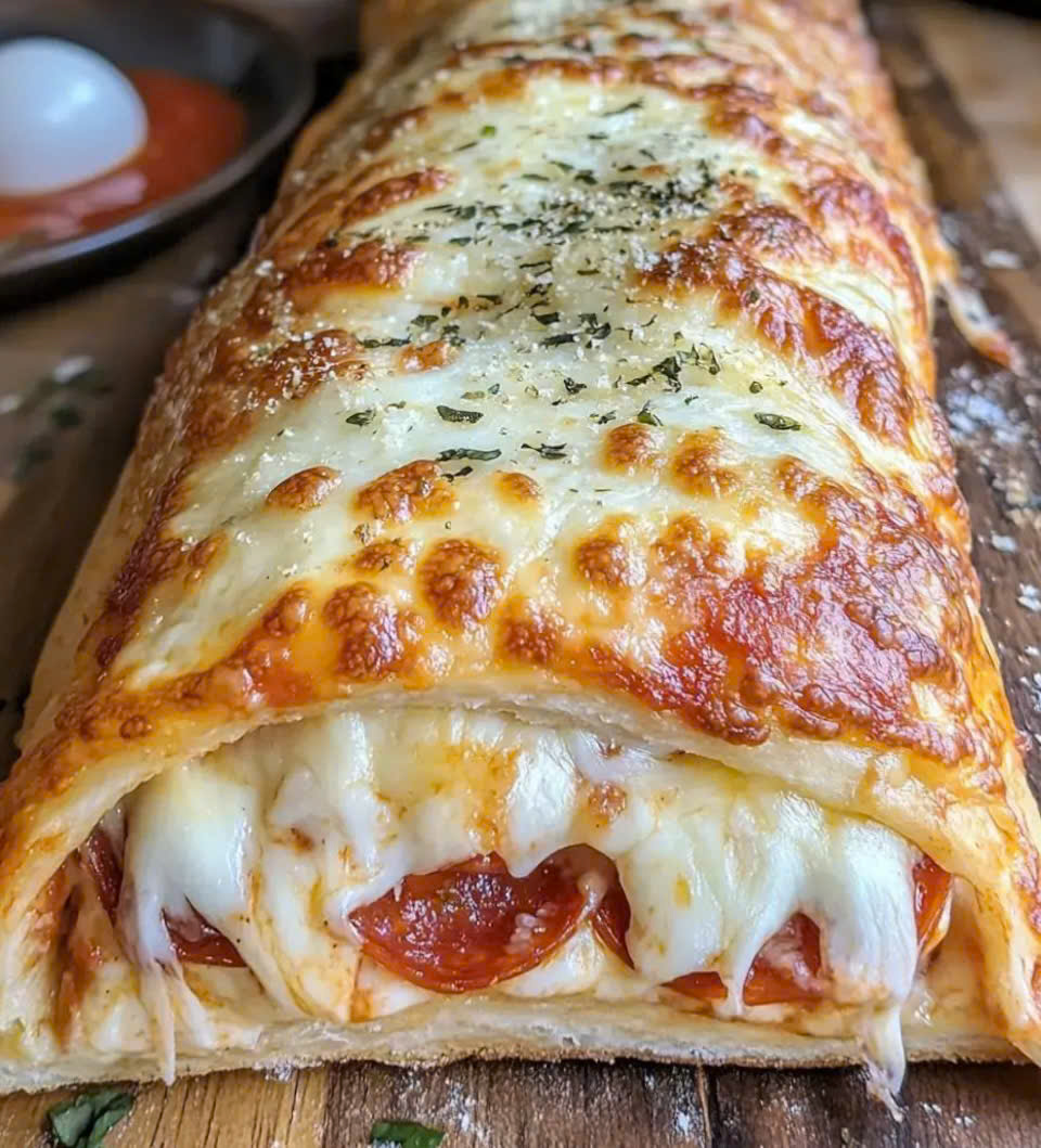 Hearty Cheesy Pepperoni Stromboli
