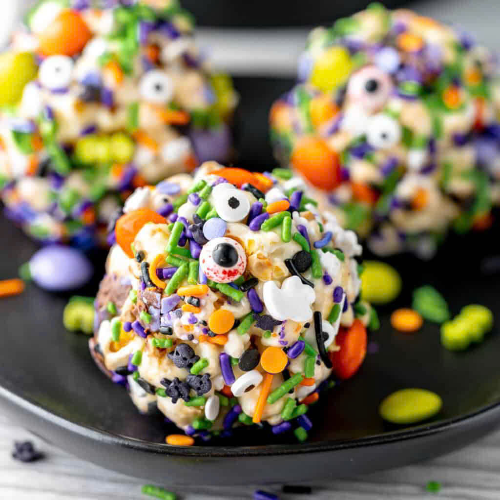 Playful Monster Mash Popcorn Balls