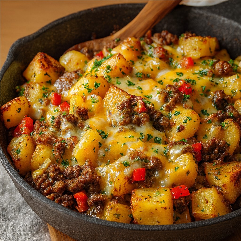 Comforting Cheese Burger Potato Skillet - PP263 Thumb Comforting Cheese Burger Potato Skillet