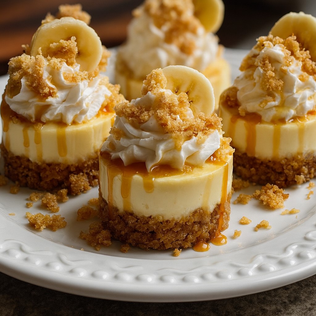 Fluffy Mini Banana Pudding Cheesecakes