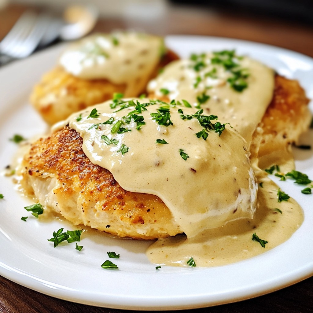 Tender Chicken Pillows With Creamy Parmesan Sauce