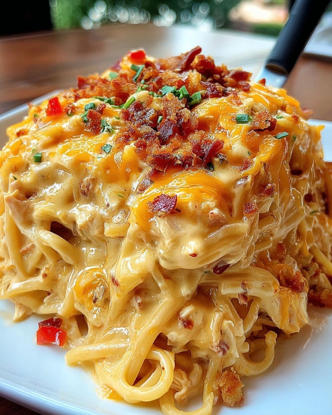 Satisfying Spicy Southern Cheesy Chicken Spaghetti Casserole