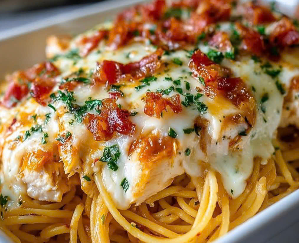 Decadent Monterey Chicken Spaghetti