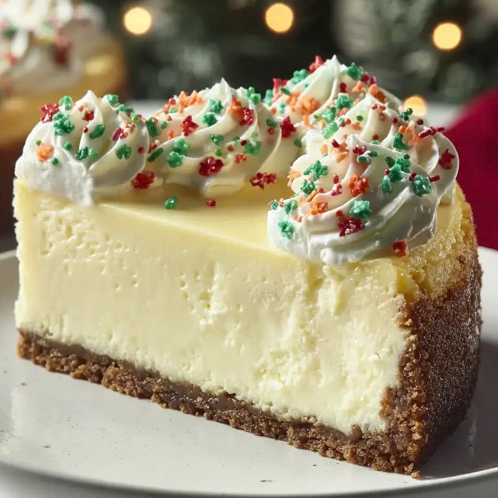 Festive Christmas Sugar Cookie Cheesecake