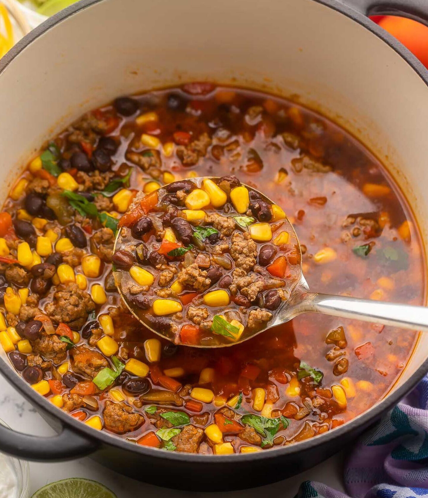 Rich Crock Pot Taco Soup
