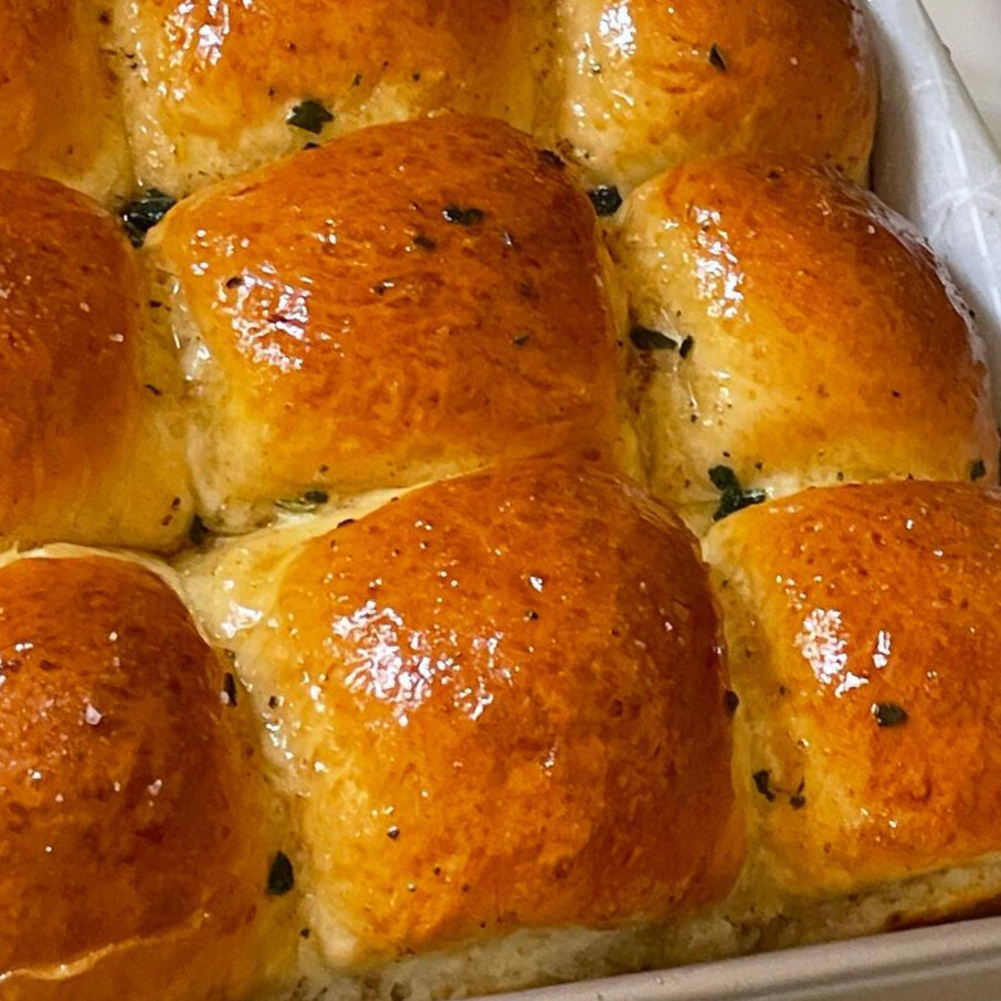 Golden Honey Sage Brioche Rolls