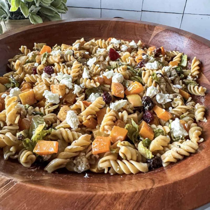 Cozy Fall Pasta Salad with Butternut Squash and Brussels - PP338 Thumb Cozy Fall Pasta Salad With Butternut Squash And Brussels
