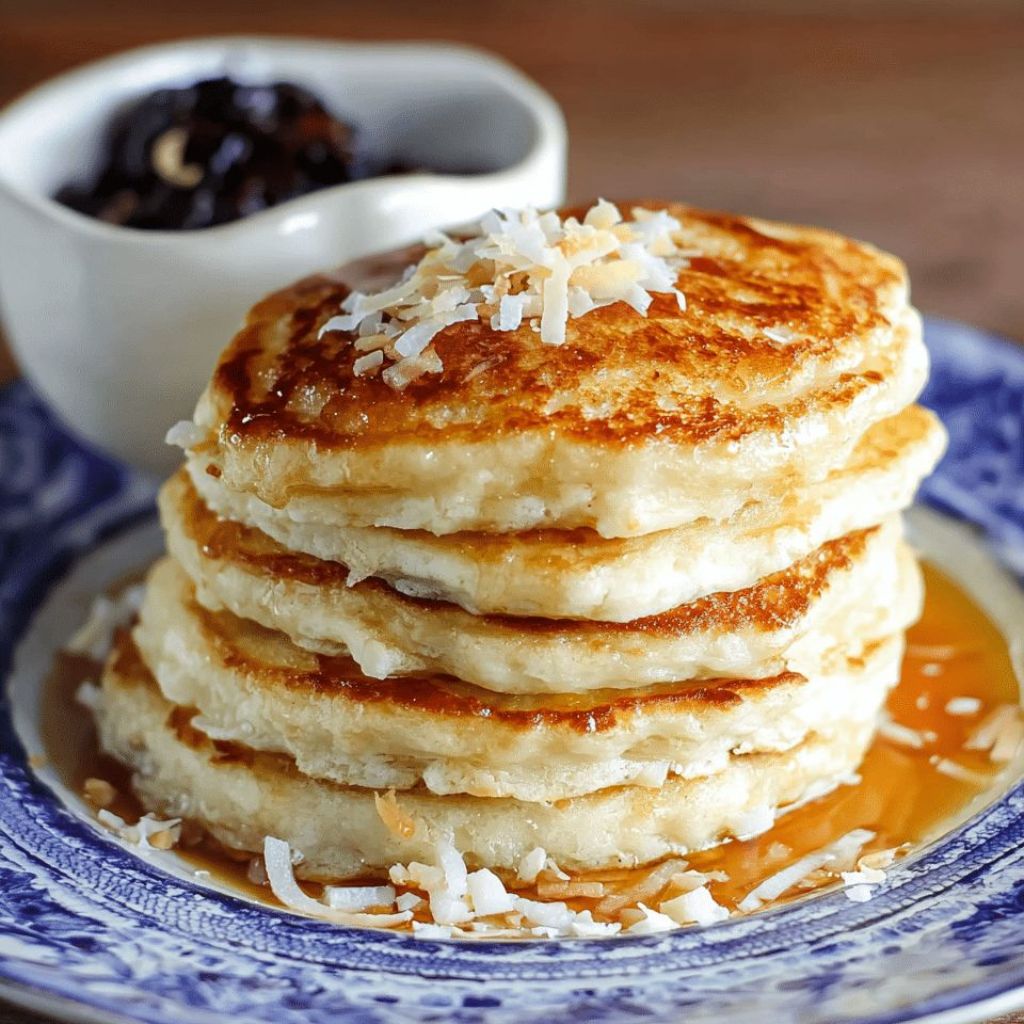 Soft Coconut Cream Pancakes