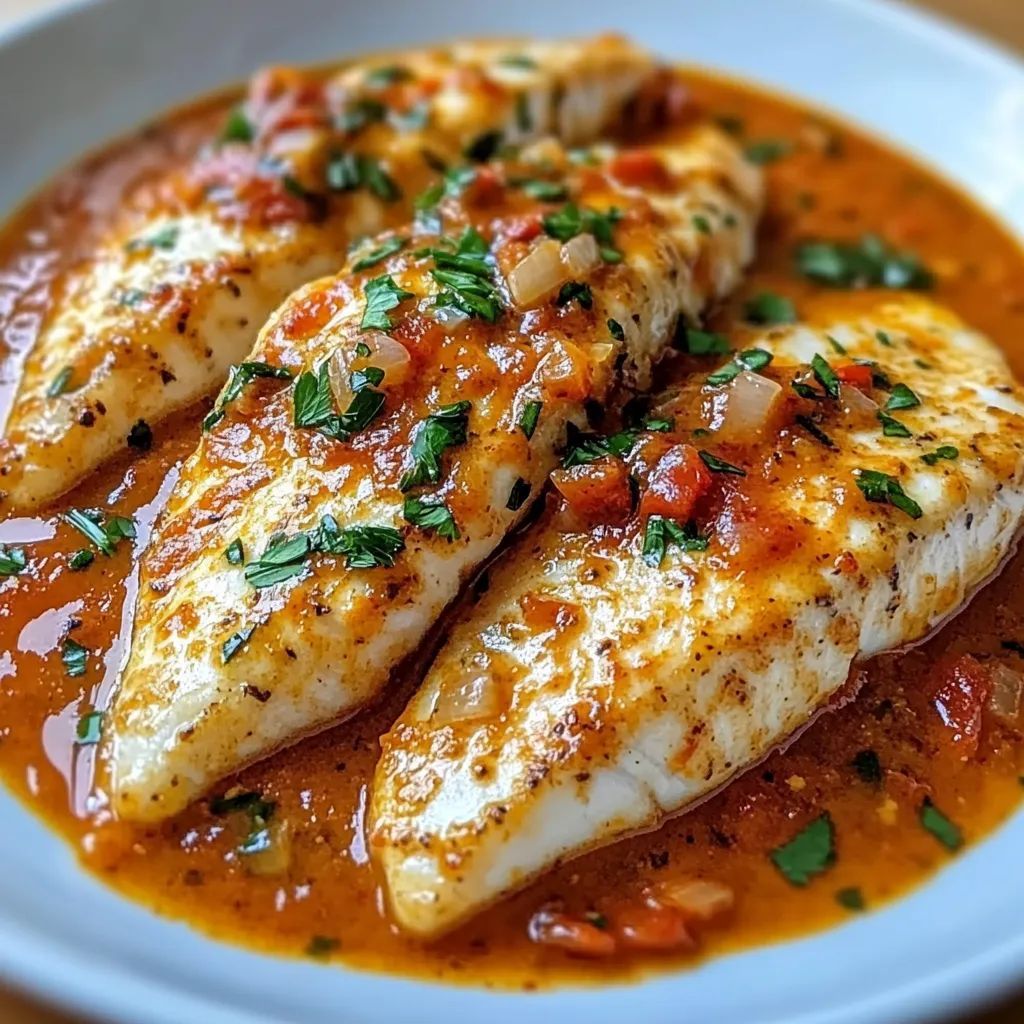 Delicate Tilapia in Roasted Pepper Sauce