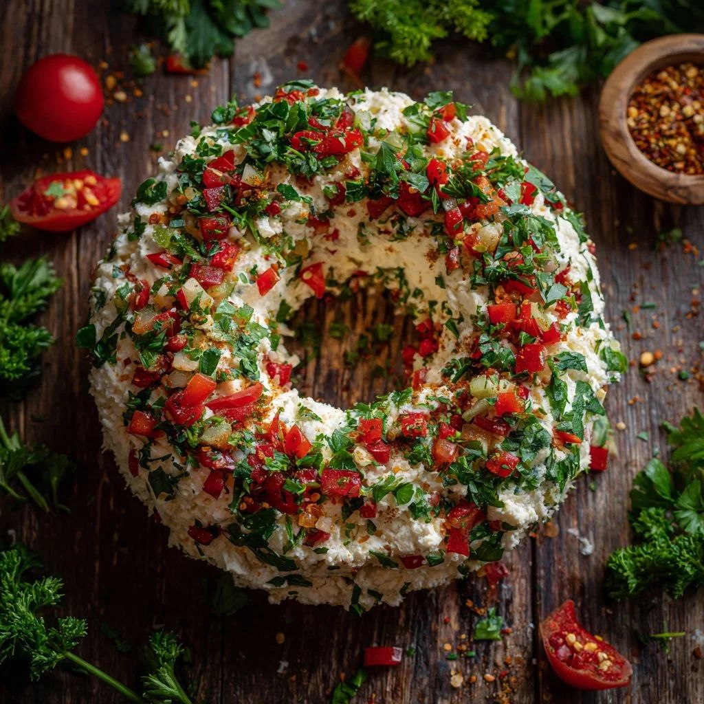 Whimsical Christmas Taco Cheese Ball Wreath - PP420 Thumb Whimsical Christmas Taco Cheese Ball Wreath