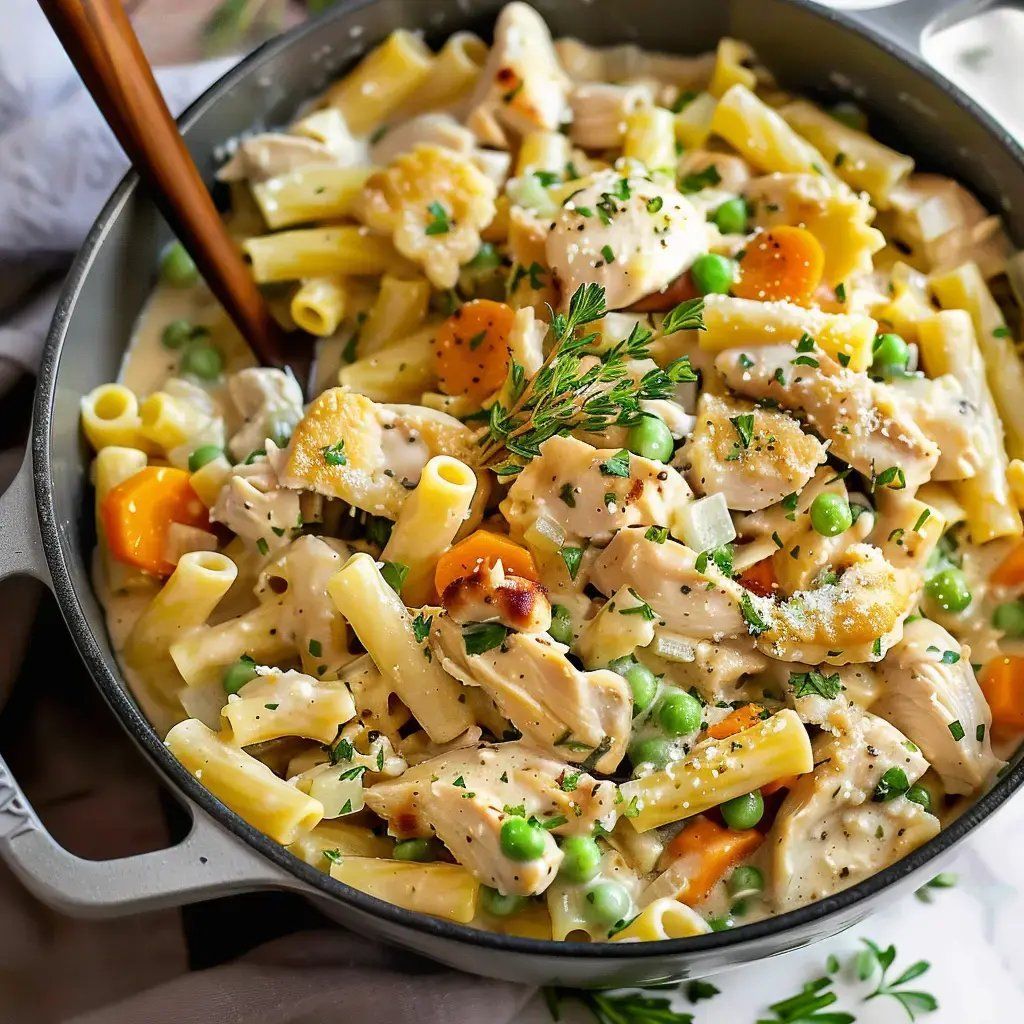 Irresistibly Creamy Chicken Pot Pie Pasta
