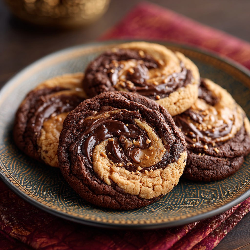 Heavenly Chocolate Peanut Butter Swirl Cookies