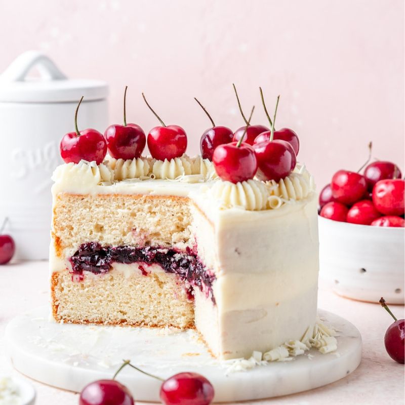 Whimsical White Chocolate Cranberry Cake