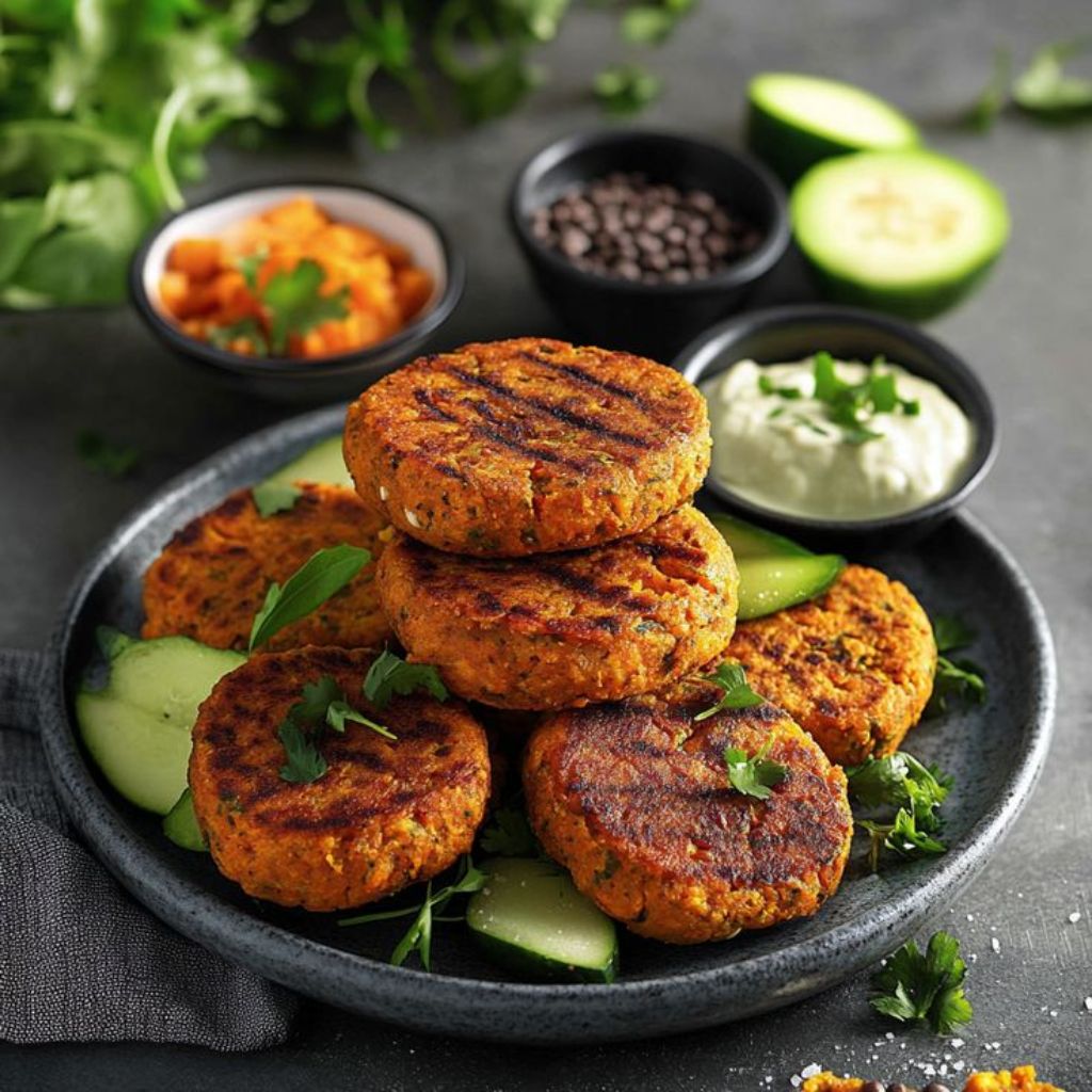 Flavorful Crispy Sweet Potato And Red Lentil Patties - PP476 Thumb Flavorful Crispy Sweet Potato And Red Lentil Patties