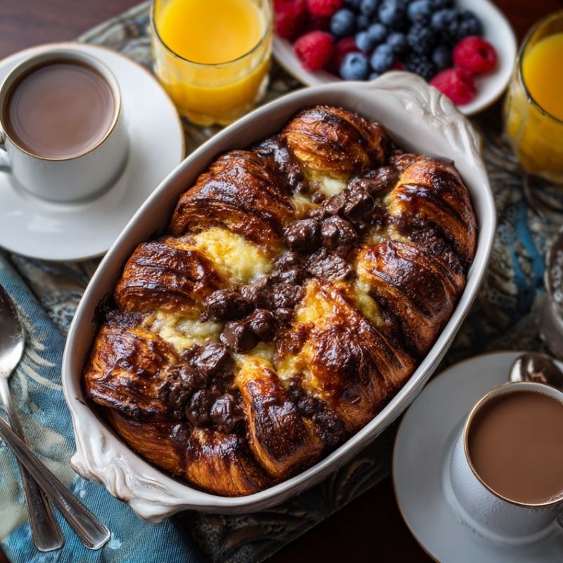 Comforting Chocolate Croissant Breakfast Bake