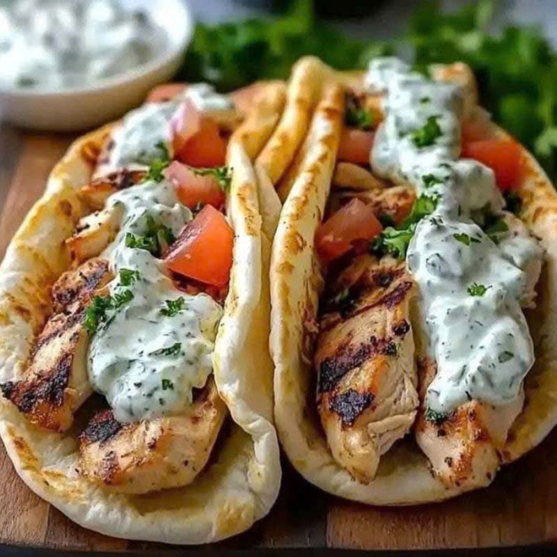 Zesty Sheet Pan Chicken Pitas With Herby Ranch