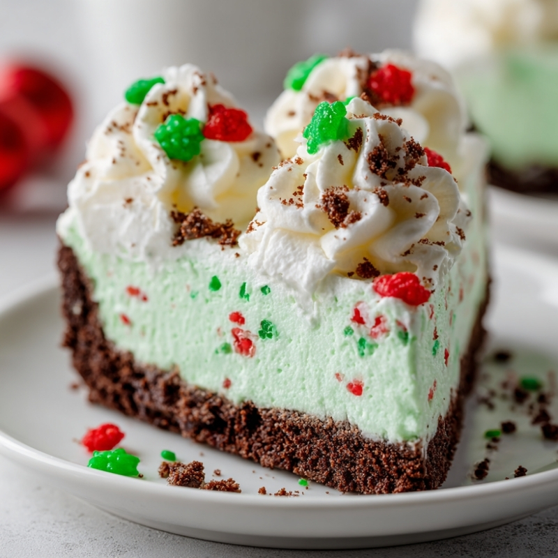 No-Bake Grinch Christmas Cheesecake - PP512 Thumb Whimsical No Bake Grinch Christmas Cheesecake