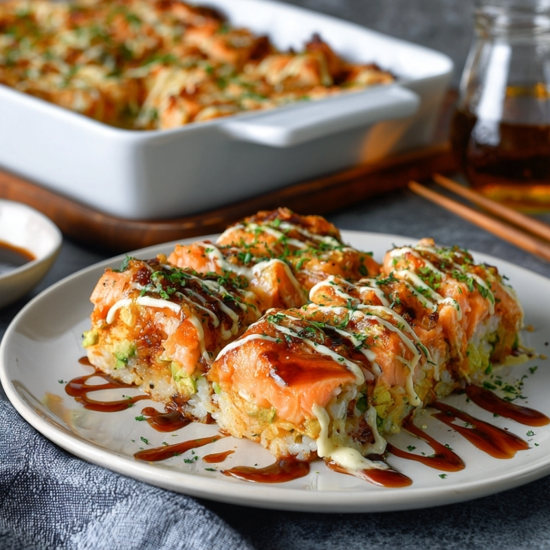 Irresistible Spicy Salmon Sushi Bake - PP516 Thumb Irresistible Spicy Salmon Sushi Bake