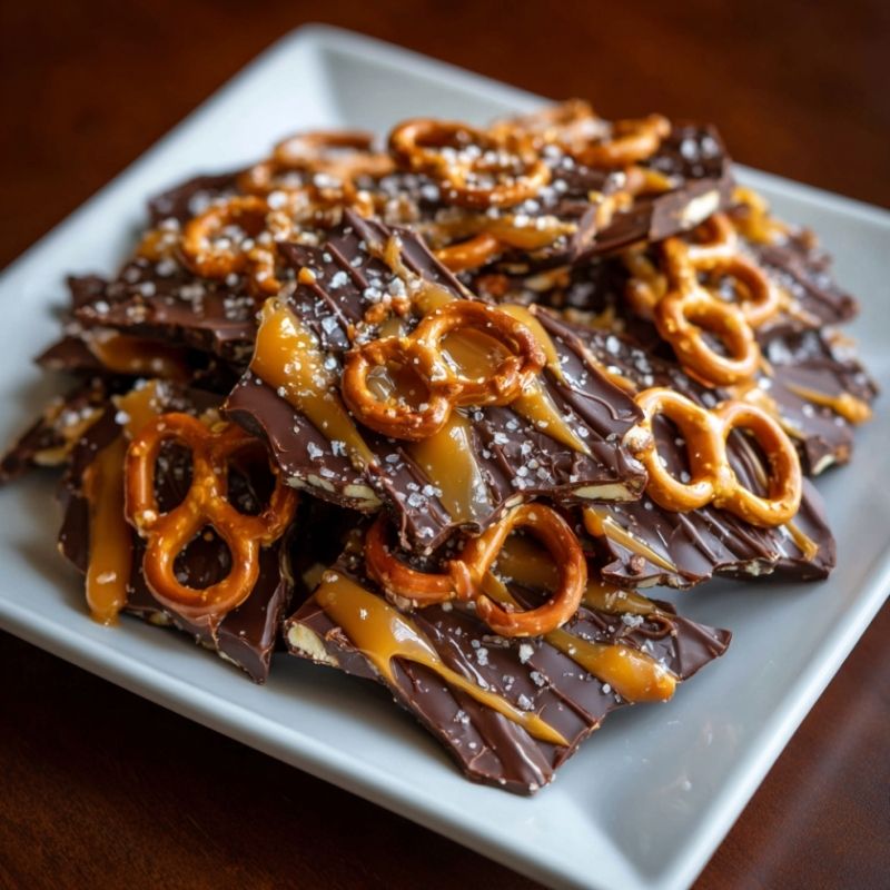 Salted Caramel Pretzel Bark