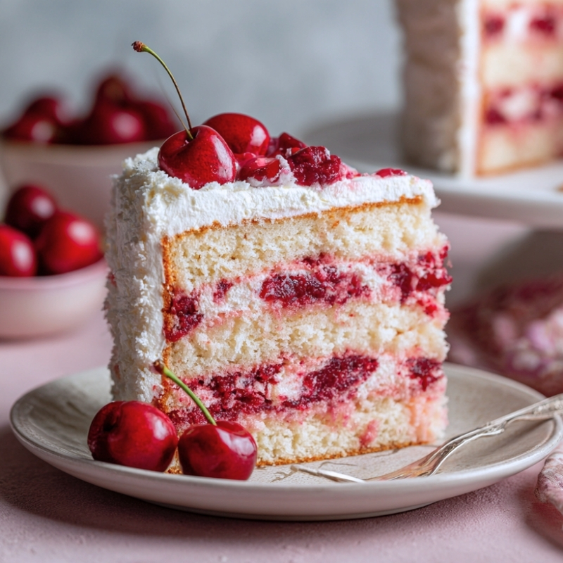 Blissful Cherry Layer Cake With Cherry Cream Cheese Frosting
