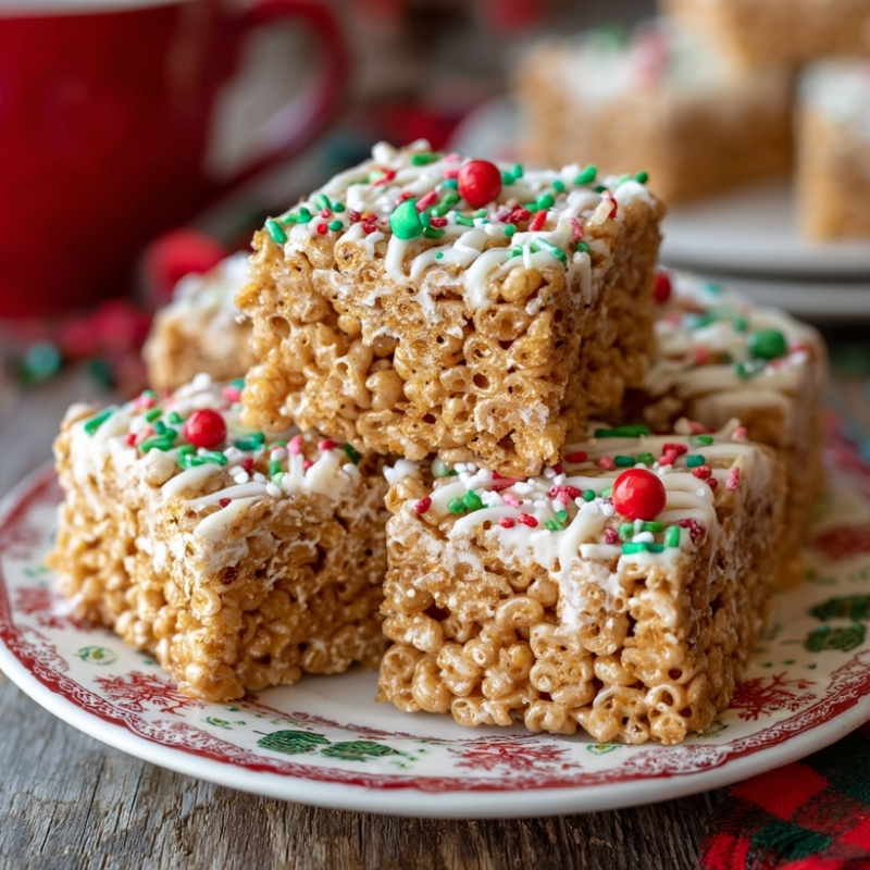 Cozy Gingerbread Rice Krispie Treats