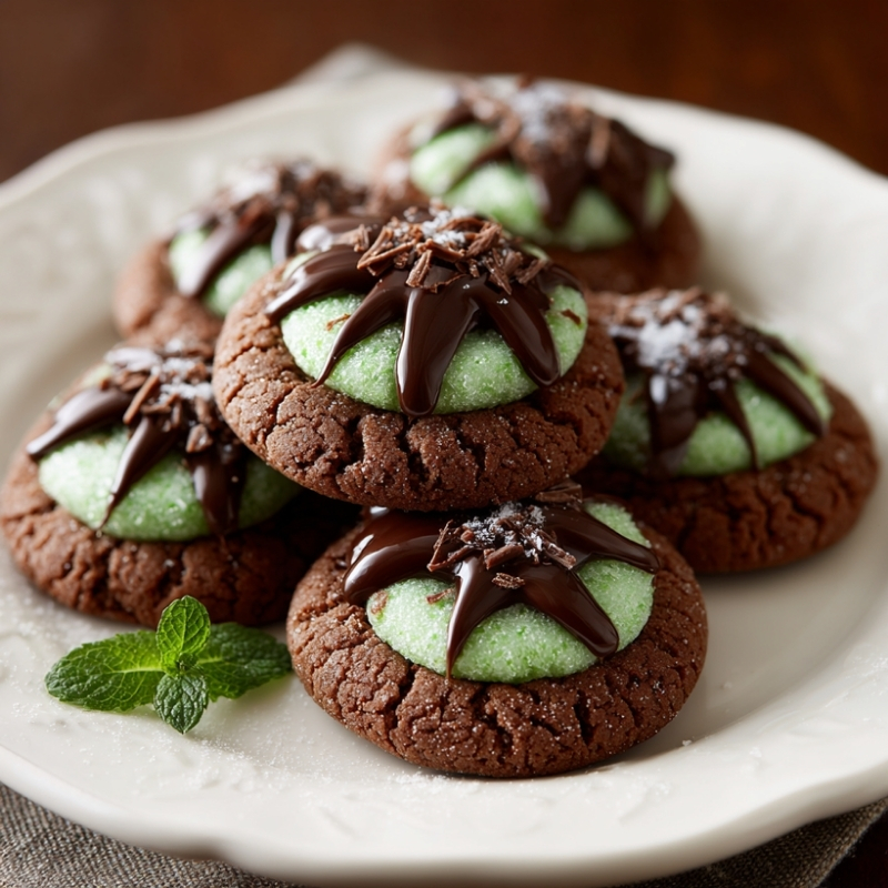 Decadent Chocolate Mint Thumbprint Cookies - PP556 Thumb Decadent Chocolate Mint Thumbprint Cookies