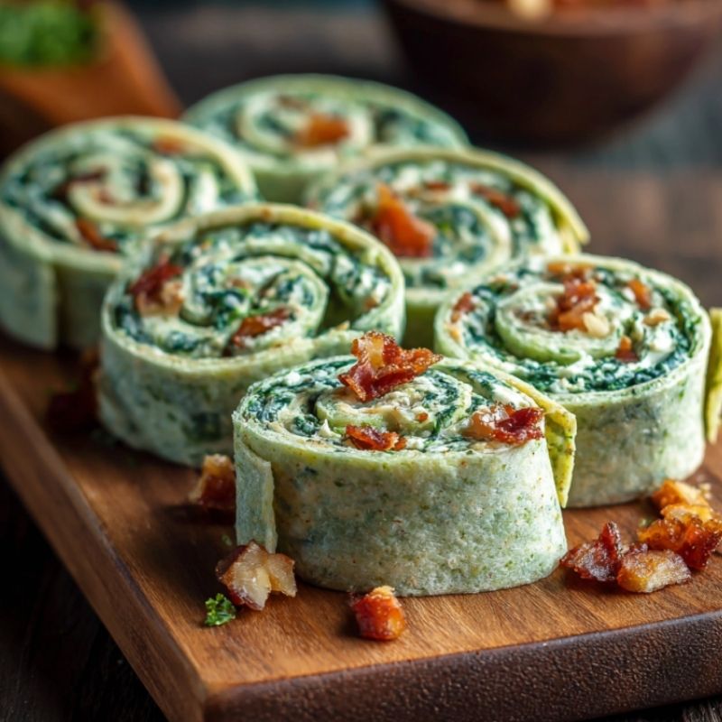 Fresh Spinach Dip Pinwheels