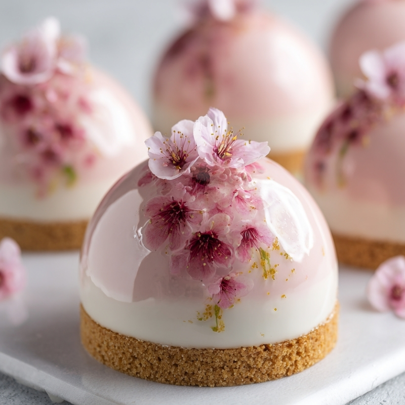 Ethereal Cherry Blossom Mousse Domes - PP572 Thumb Ethereal Cherry Blossom Mousse Domes